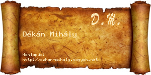 Dékán Mihály névjegykártya