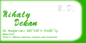 mihaly dekan business card